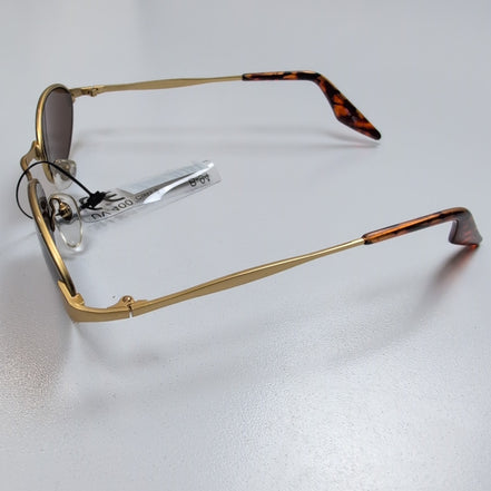 Lunettes de soleil Y2K Ovales Effet Doré et Finition Bois