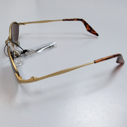 Lunettes de soleil Y2K Ovales Effet Doré et Finition Bois
