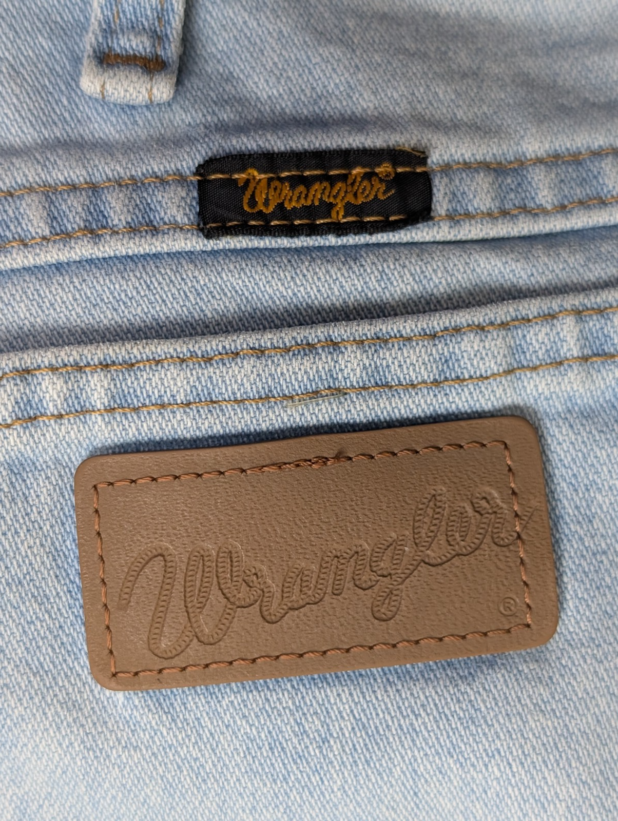 Jean Wrangler Homme Vintage Bleu W34 L32 Denim Robuste Épais Taille Élastique