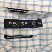 Chemise Nautica carreaux bleu blanc manches longues 1 poche XL