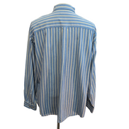 Chemise LL Bean bleu rayures crème XL (2XL) 1 poche boutons marbrés