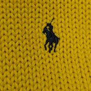 Pull Polo Ralph Lauren Jaune Vintage Made in HK - Maille Dense Taille L (Fit S)