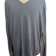 Pull Calvin Klein Bleu Clair Col V - Coupe Oversize - Coton & Modal - Taille XL