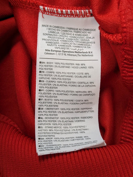 Veste à capuche Nike Hoodie Rouge Taille M Homme Sportswear Zippée