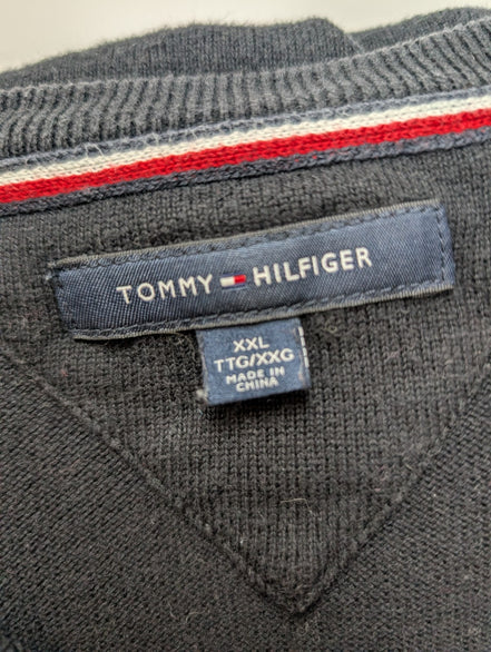 Pull Tommy Hilfiger Homme Col V Noir - Taille 3XL (XXL TG)