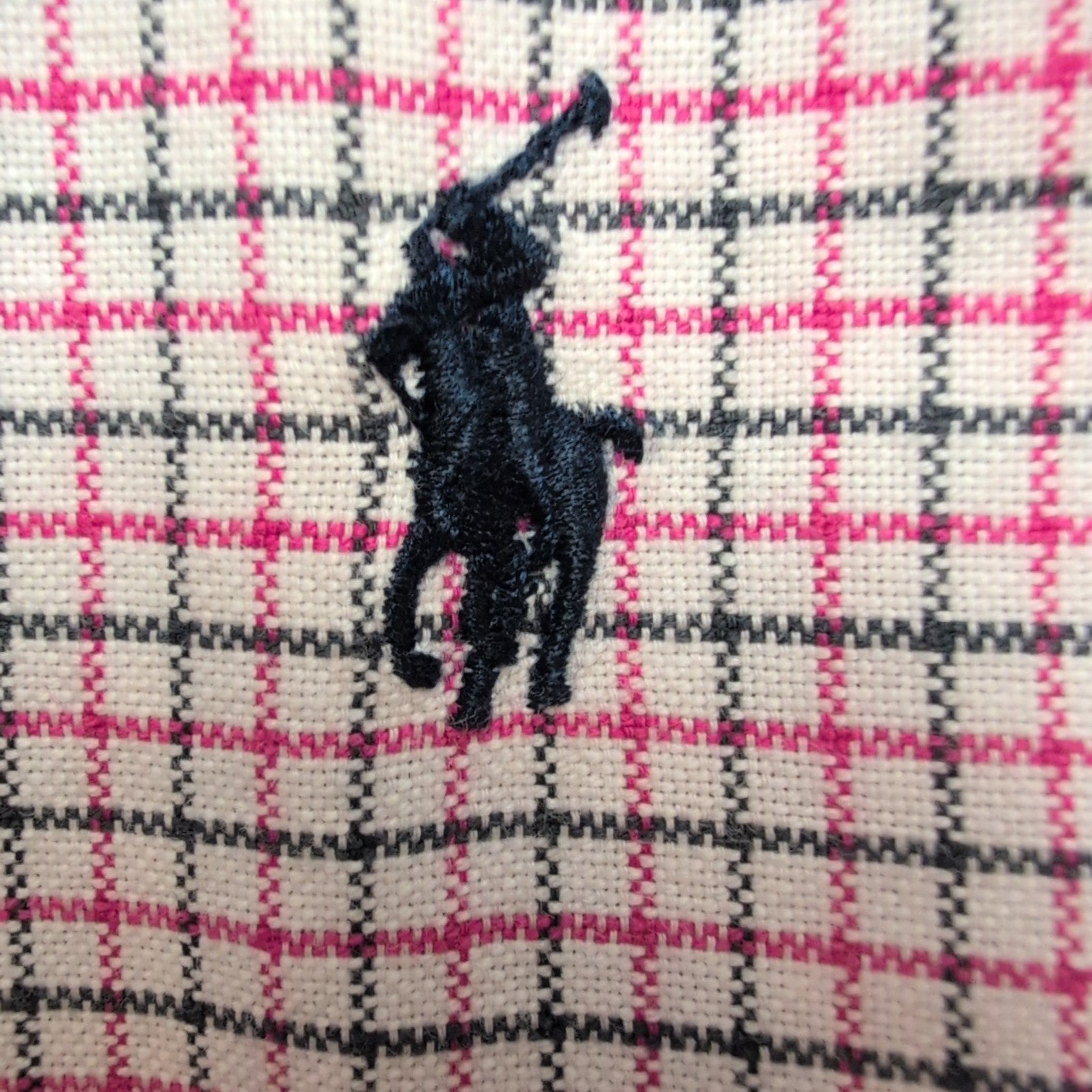 Chemise Ralph Lauren Junior XL 18/20 Carreaux Rose Noir Logo Noir