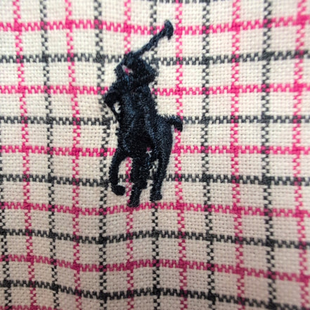 Chemise Ralph Lauren Junior XL 18/20 Carreaux Rose Noir Logo Noir
