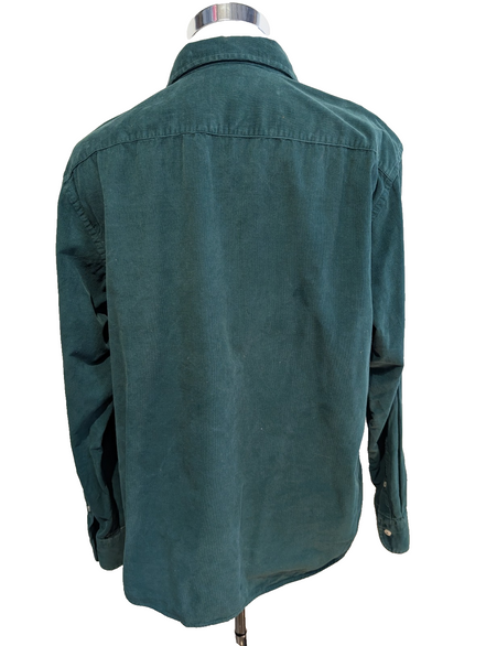 UNTUCKit XL Chemise Velours Côtelé Vert Forêt Coton Coupe Décontractée