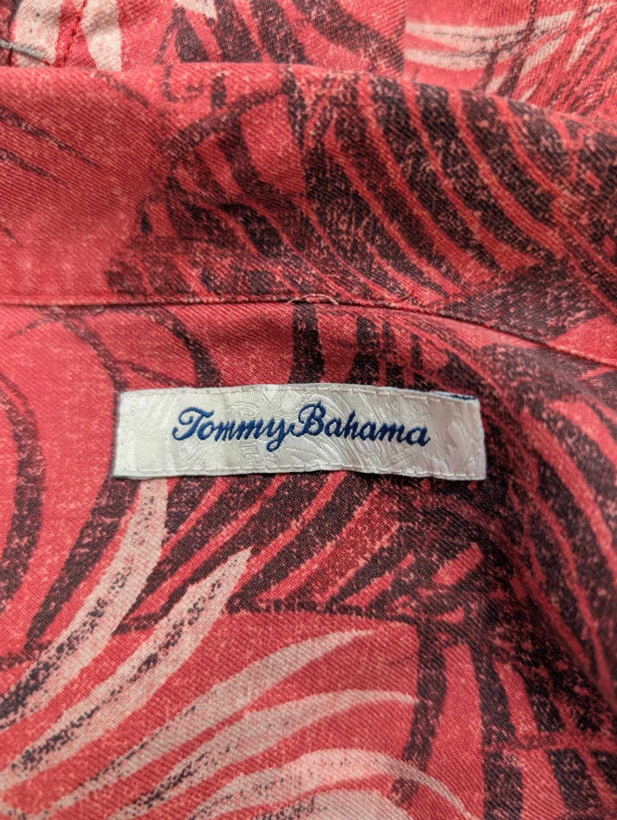 Chemise hawaïenne soie rouge Tommy Bahama Red Wisconsin taille L