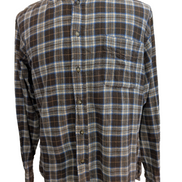 Chemise Lee Flanelle Taille M Marron et Bleu à Carreaux Vintage
