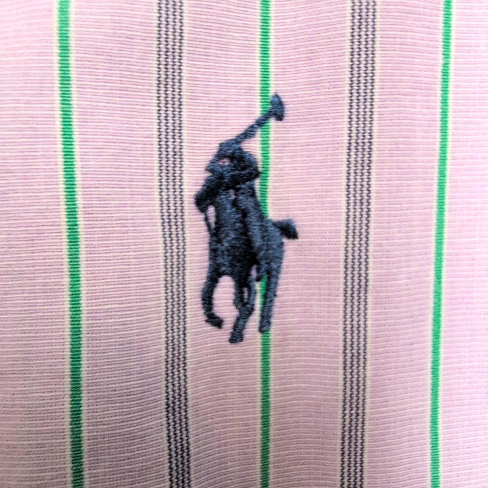 Chemise Ralph Lauren Ellington TALK L Manches Courtes Lilas Rayures Vertes Logo