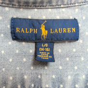 Chemise Polo Ralph Lauren L 14-16 Ans Bleu Étoiles Effet Jean Manches courtes