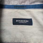 Chemise BURBERRY XL Bleu Uni 100% Coton Logo Brodé Manches Longues