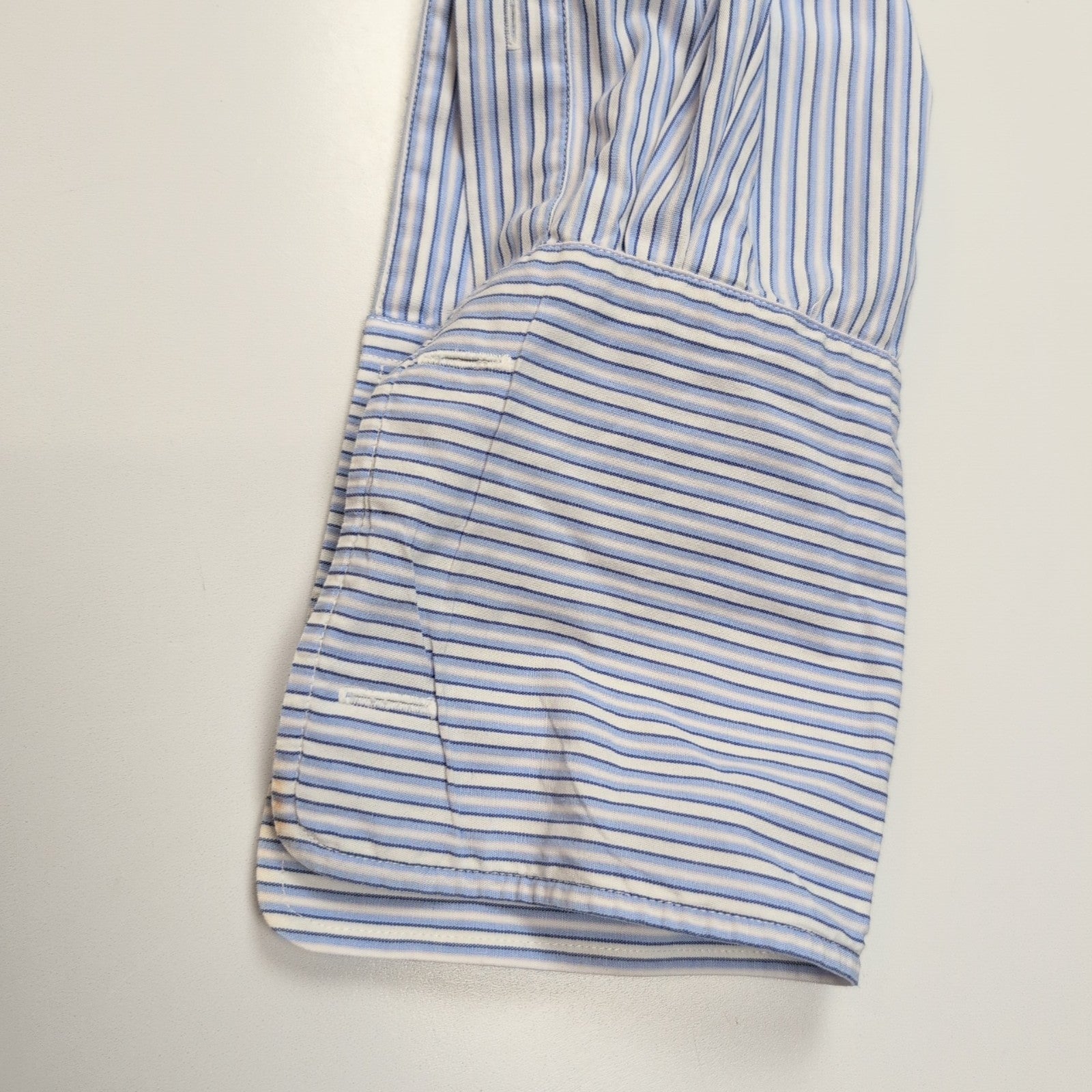 Chemise Nautica Taille XL/XXL Rayures Bleues Poignets Mousquetaires Coton