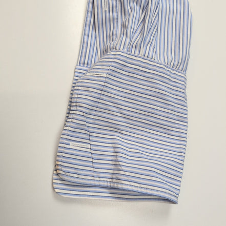 Chemise Nautica Taille XL/XXL Rayures Bleues Poignets Mousquetaires Coton