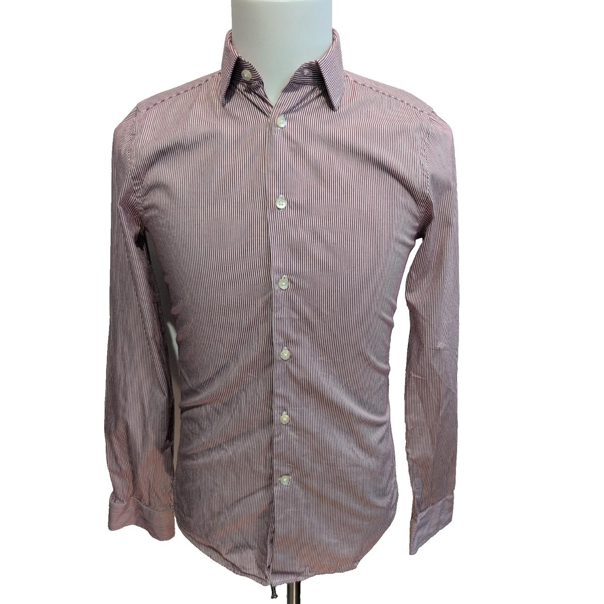 Chemise Express XS Bordeaux Rayures Extra Slim Fit manches longues