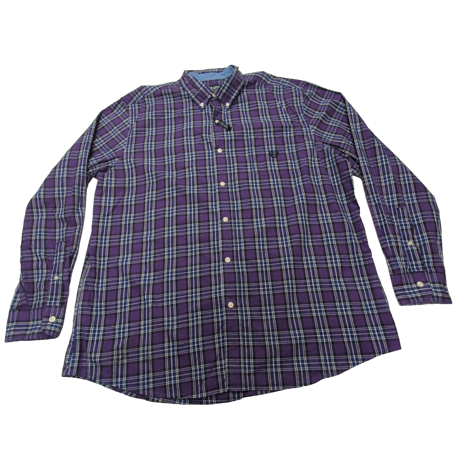 Chemise CHAPS violette à carreaux taille XXL Neuve #76e