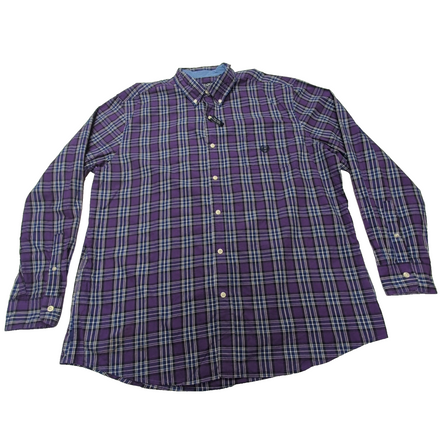 Chemise CHAPS violette à carreaux taille XXL Neuve #76e