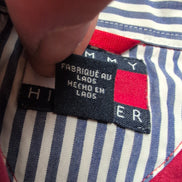 Chemise Tommy Hilfiger Rouge XLTG Made in Laos Logo Brodé Coton Poche