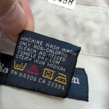 Chemise Ralph Lauren Taille S Blanc Uni 100% Coton Logo Bleu Marine