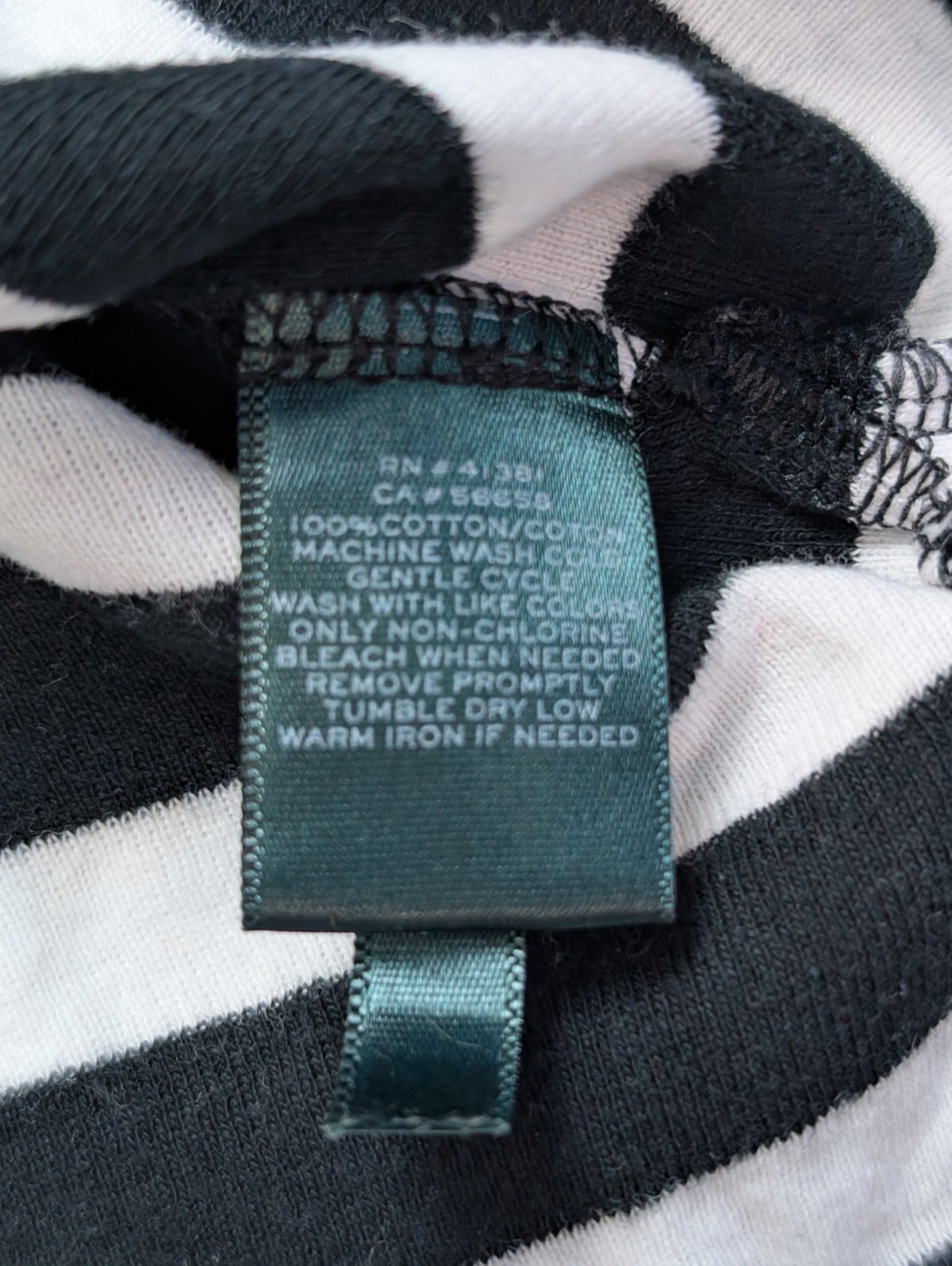 Marinière LAUREN Ralph Lauren M rayures noir blanc manches 3/4 zip doré