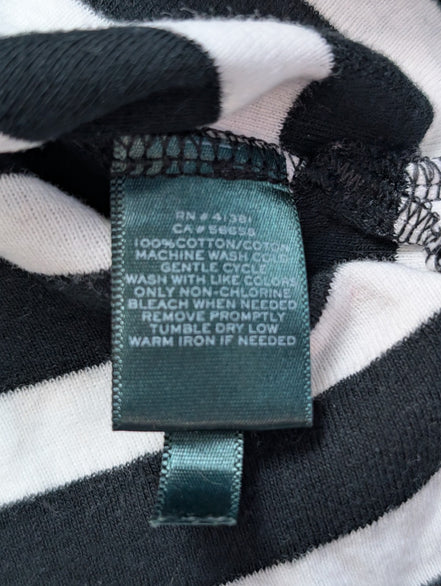 Marinière LAUREN Ralph Lauren M rayures noir blanc manches 3/4 zip doré