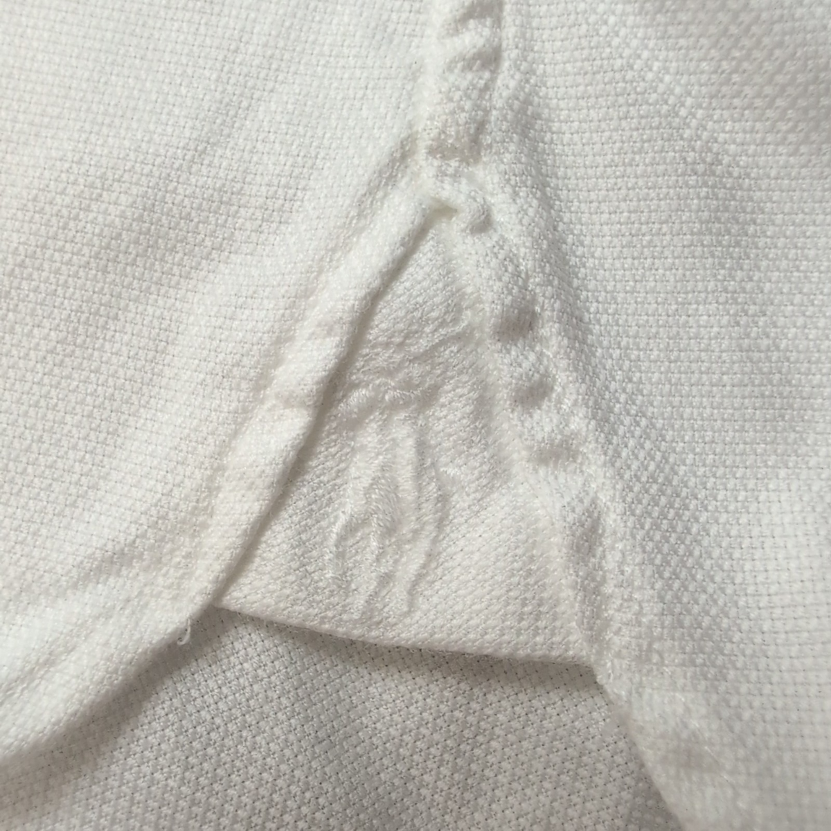 Chemise Ralph Lauren L Blanche Coton Piqué Logo Blanc Brodé Manches Longues