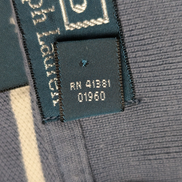 Polo manches courtes Polo Ralph Lauren M bleu rayures écrues logo jaune Custom 