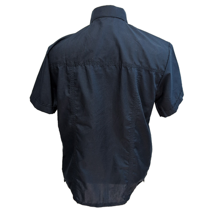 Chemise Hawaïenne AIS S Cuba Panama Bleu Marine 4 Poches Brodée manches courtes