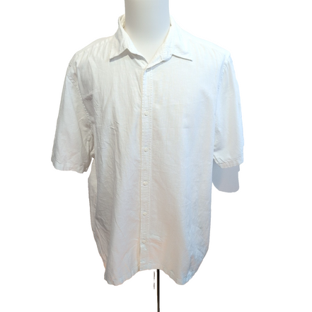 Chemise Kiabi Lin Coton Blanche Manches Courtes Regular Fit Taille XL