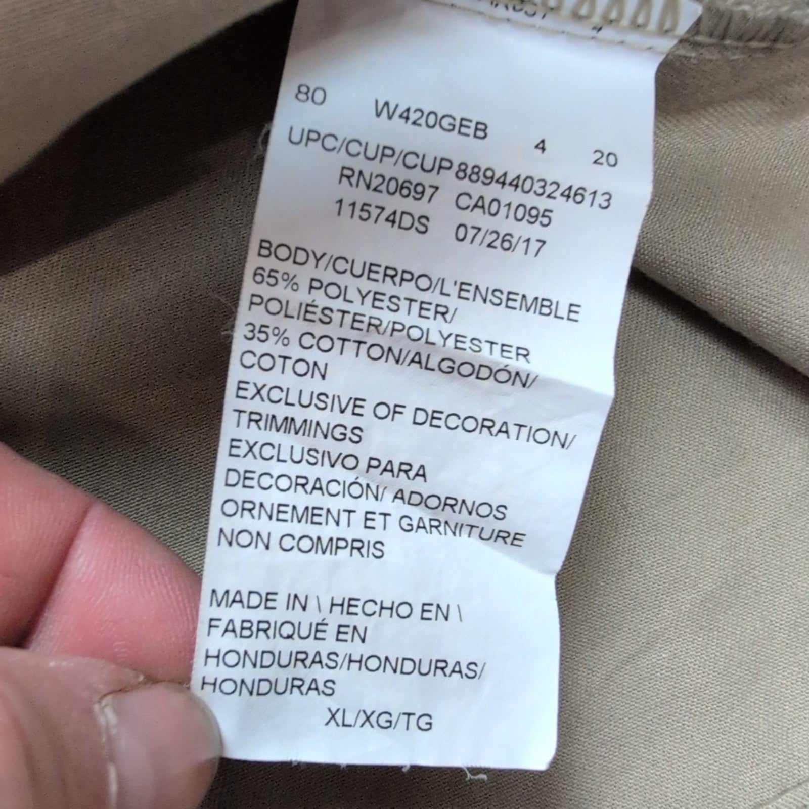 Chemise Dickies XL Beige Workwear Coton Polyester Poches Boutonnées