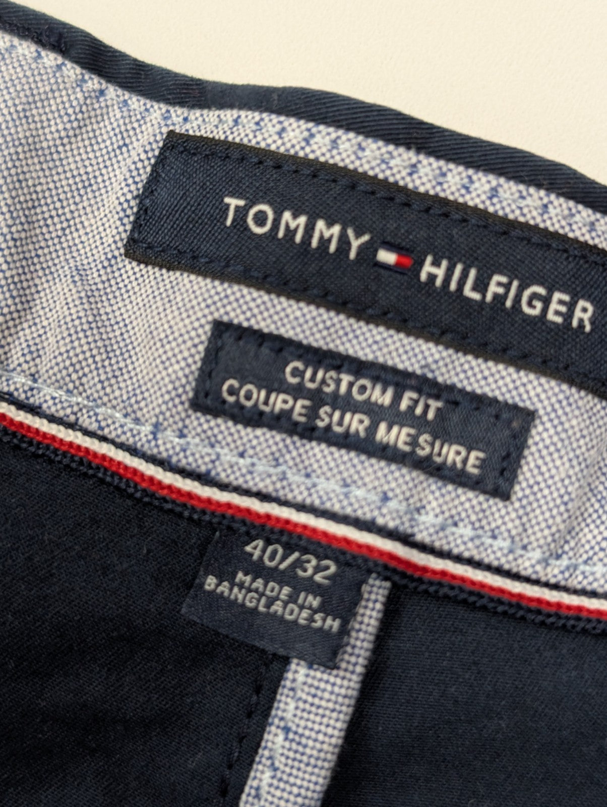 Pantalon chino stretch Tommy Hilfiger bleu marine taille W40xL42 FR50 #33ct