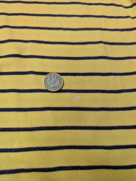 Polo manches courtes Polo Ralph Lauren M jaune rayures marine logo rouge coton