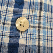 Chemise Chaps Easy Care bleue à carreaux manches courtes taille XL