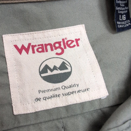Chemise Wrangler kaki 2 poches logo brodé taille L manches longues homme