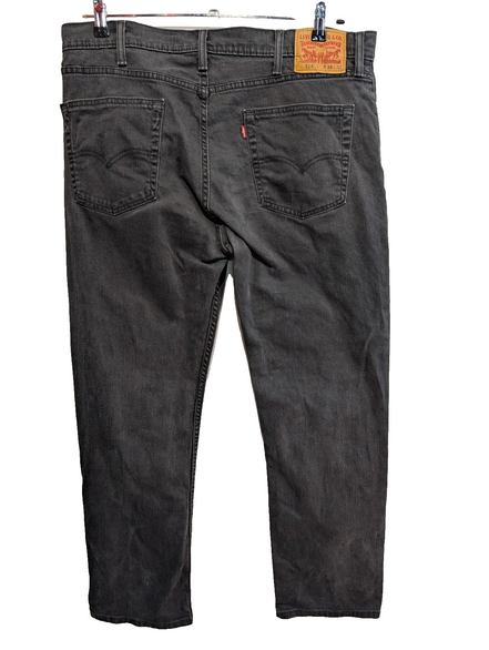 Jean Levi's 514 Vintage Homme W38 L32 Noir Denim Stretch Straight Fit Droit