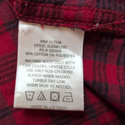 Chemise LEVI'S Homme M Rouge et Noire à Carreaux Manches Courtes Poche