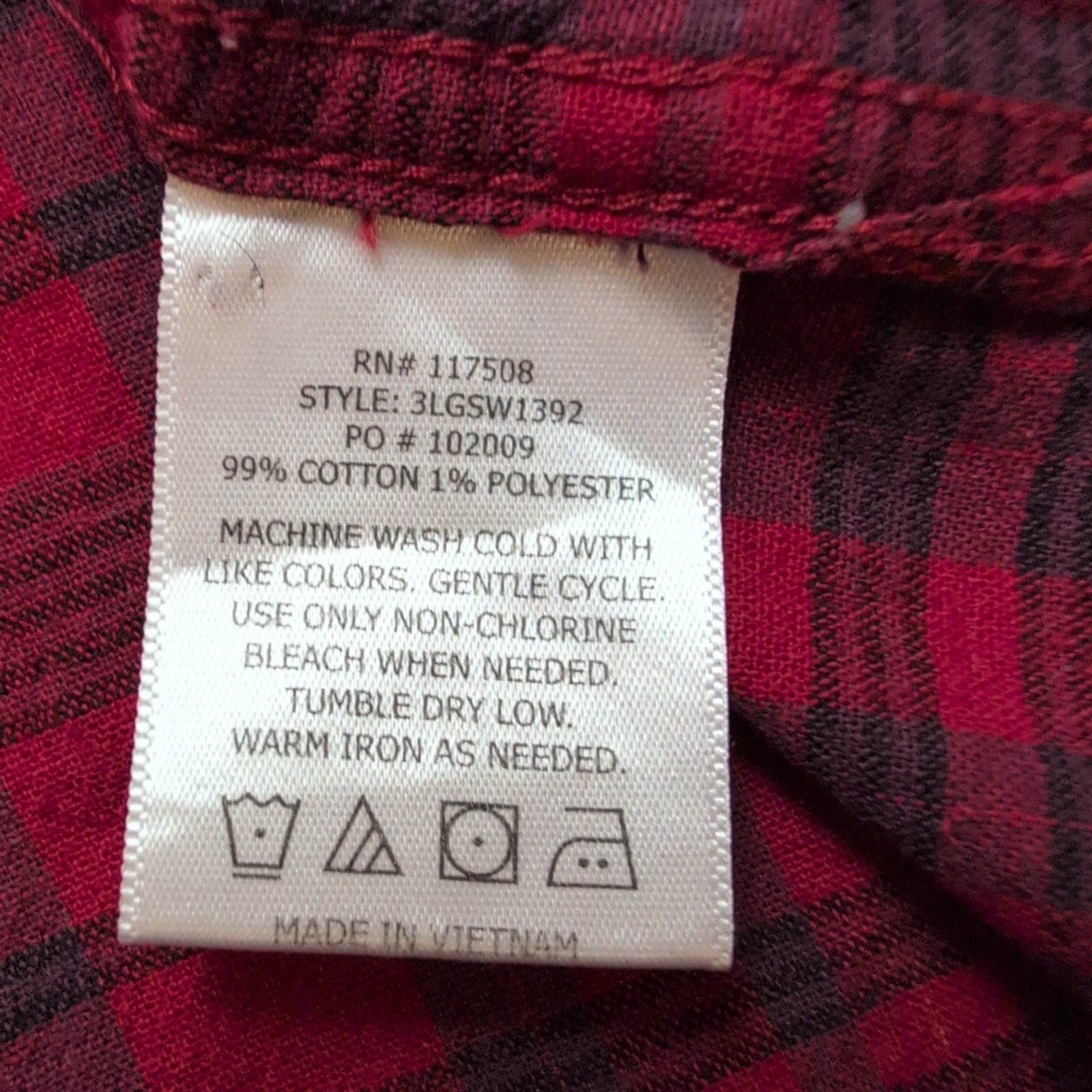 Chemise LEVI'S Homme M Rouge et Noire à Carreaux Manches Courtes Poche