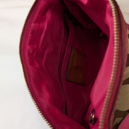 Sac Coach Signature Rose Fuchsia Toile Jacquard Bandoulière