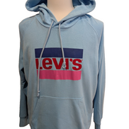 Sweat à capuche Levi's Bleu Ciel Logo Sérigraphié Taille L