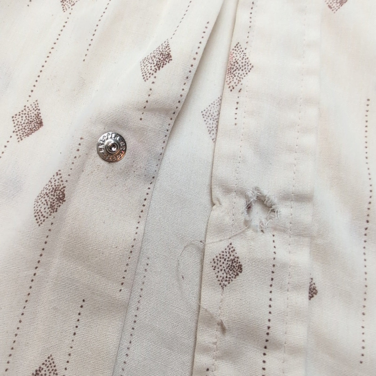 Chemise Western Vintage BJ-R Cowboy Ranch Beige Marron Taille L