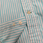 Chemise Tommy Hilfiger Homme XXL Turquoise Blanche Rayée Coton Poche