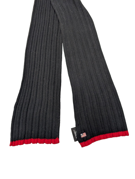 Écharpe Polo Ralph Lauren Vintage 100% Coton Drapeau Américain Noir Rouge 2m