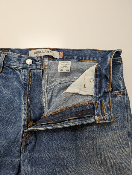 Jean Levi's 505 Regular Fit Vintage Homme W34 L36 Bleu Denim Droit Long