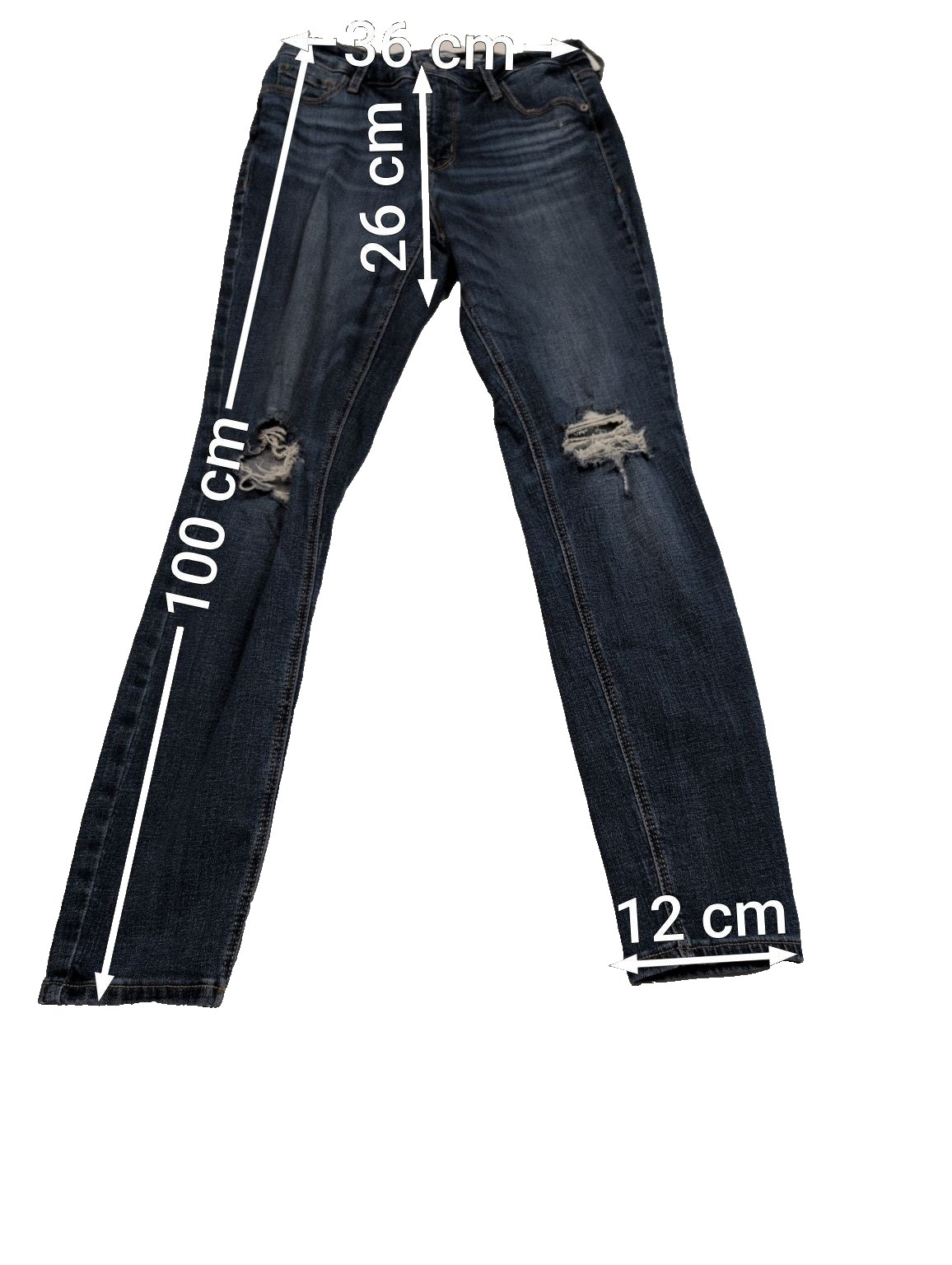JEAN Fille OLD NAVY Taille 12/13 ans (Regular) Skinny Fit Super Stretch Troué
