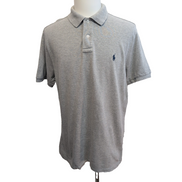 Polo Ralph Lauren Homme XL Gris Logo Bleu Marine Polo Manches Courtes
