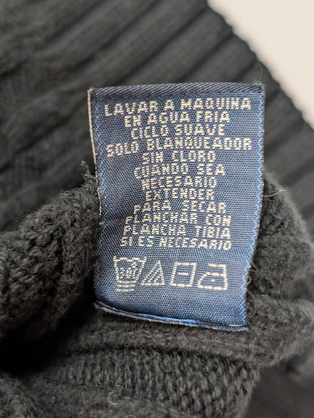 Pull Ralph Lauren Bleu Marine - Rayures Gaufrées & Côtelées - Taille XL