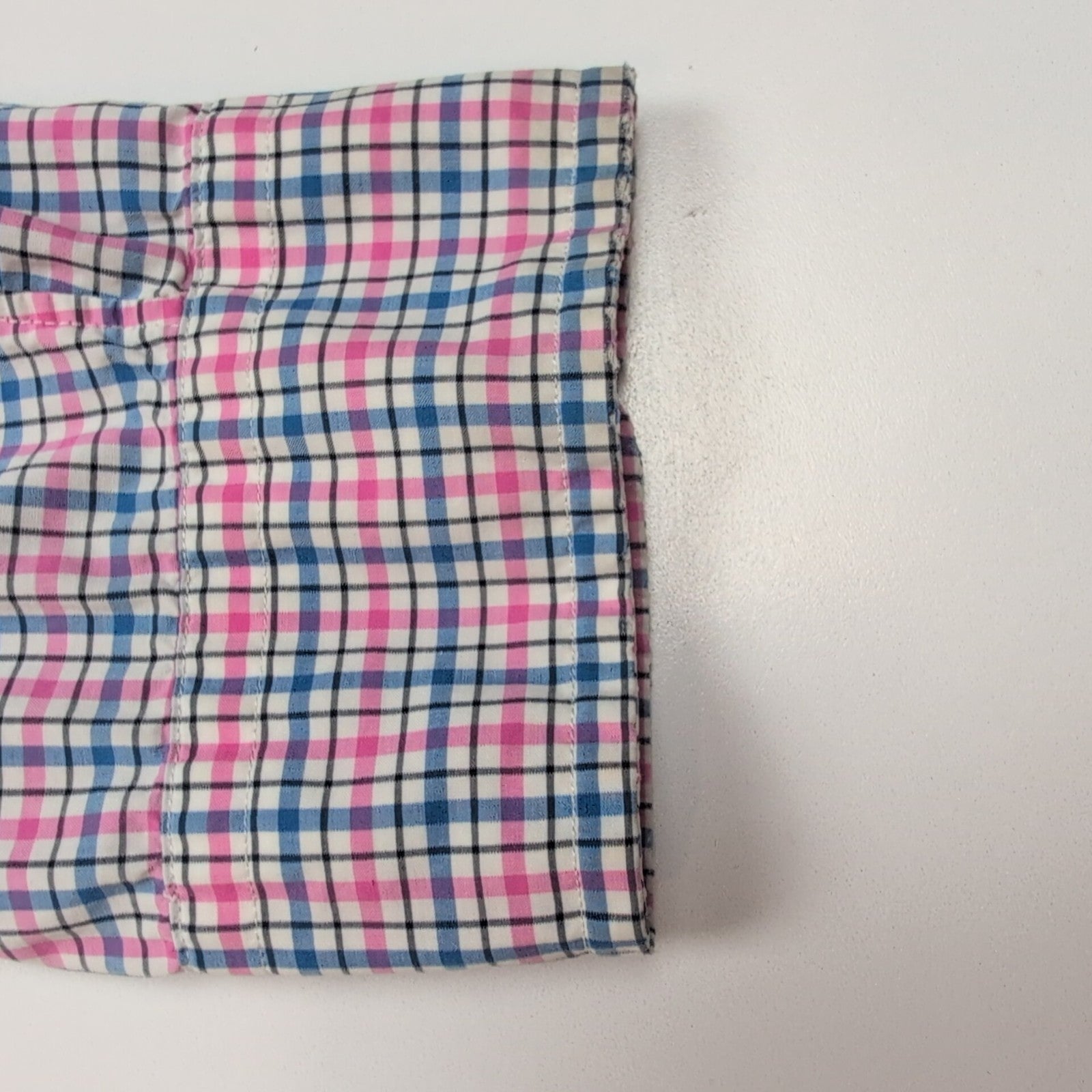 Chemise Ralph Lauren XL Coton Stretch Carreaux Bleu Rose Logo Bleu