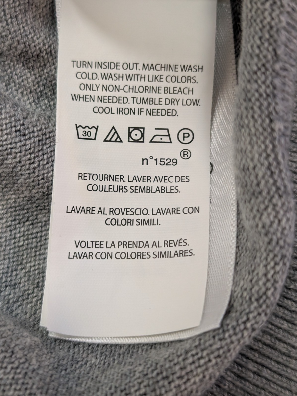 Pull Polo Ralph Lauren col V gris chiné logo gris Pima Cotton taille XL