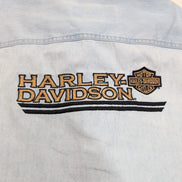 Chemise Harley Davidson Jean Bleu Clair L 100% Coton 2 Poches Texas HD